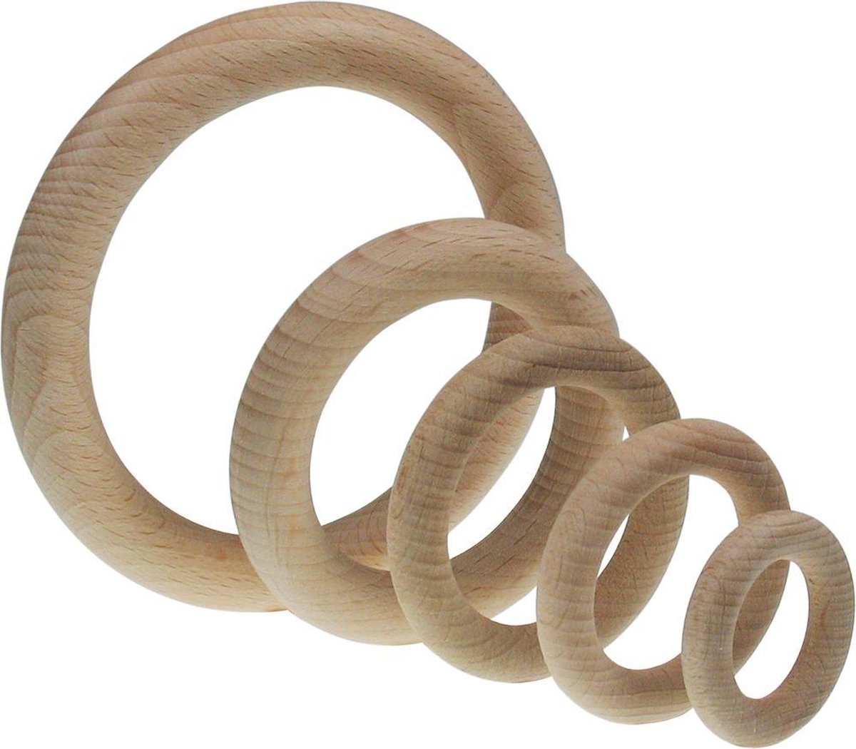 Houten ring | Blank beuken | 46mm x 8mm |38 stuks | Binnenmaat 30mm